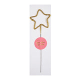Gold Sparkler Star and Heart Candle