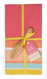 Dish Towel with Citrus Reamer: Lemon or Stripe Design