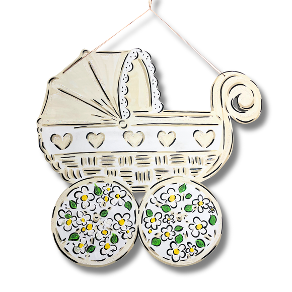 Cream Baby Carriage Door Hanger