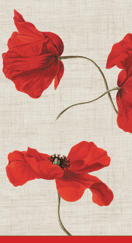 Dancing Poppies Ivory Guest Towel