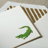 Crane Bordered Engraved Alligator Notes